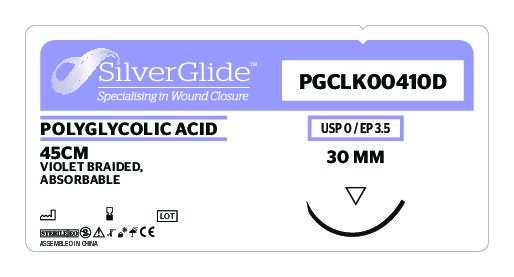 Sutur PG-CLK-00410D Polyglycolic Acid 36 stk.