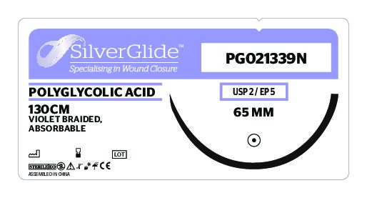Sutur PG021339N Polyglycolic Acid 12 stk.