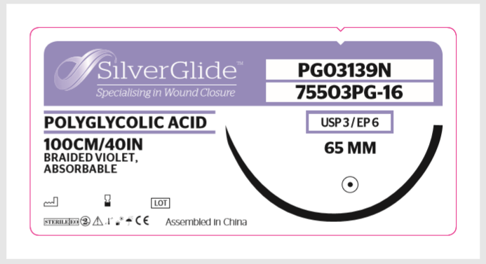Sutur PG-03139N Polyglycolic Acid 12 stk.