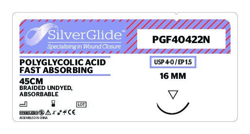 Sutur PGF40422N Polyglycolic Acid 12 stk.