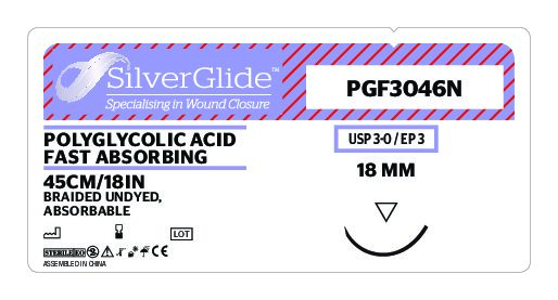 Sutur PGF3046N Polyglycolic Acid 12 stk.